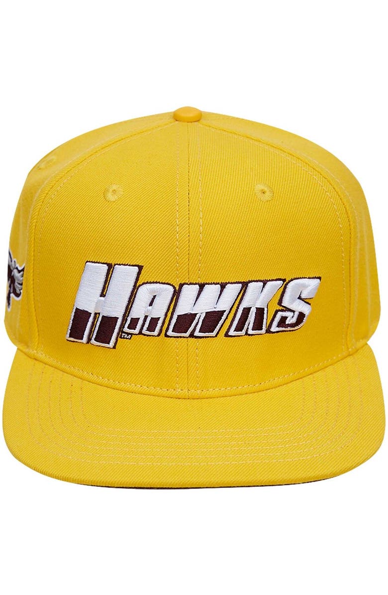 PRO STANDARD Men's Pro Standard Gold Maryland Eastern Shore Hawks Evergreen Hawks Snapback Hat, Alternate, color, Gold