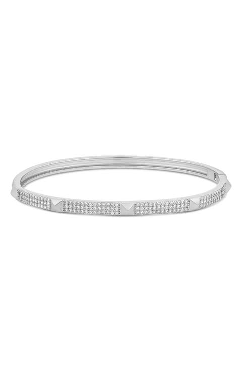 Pave Studded 3-Row Bangle