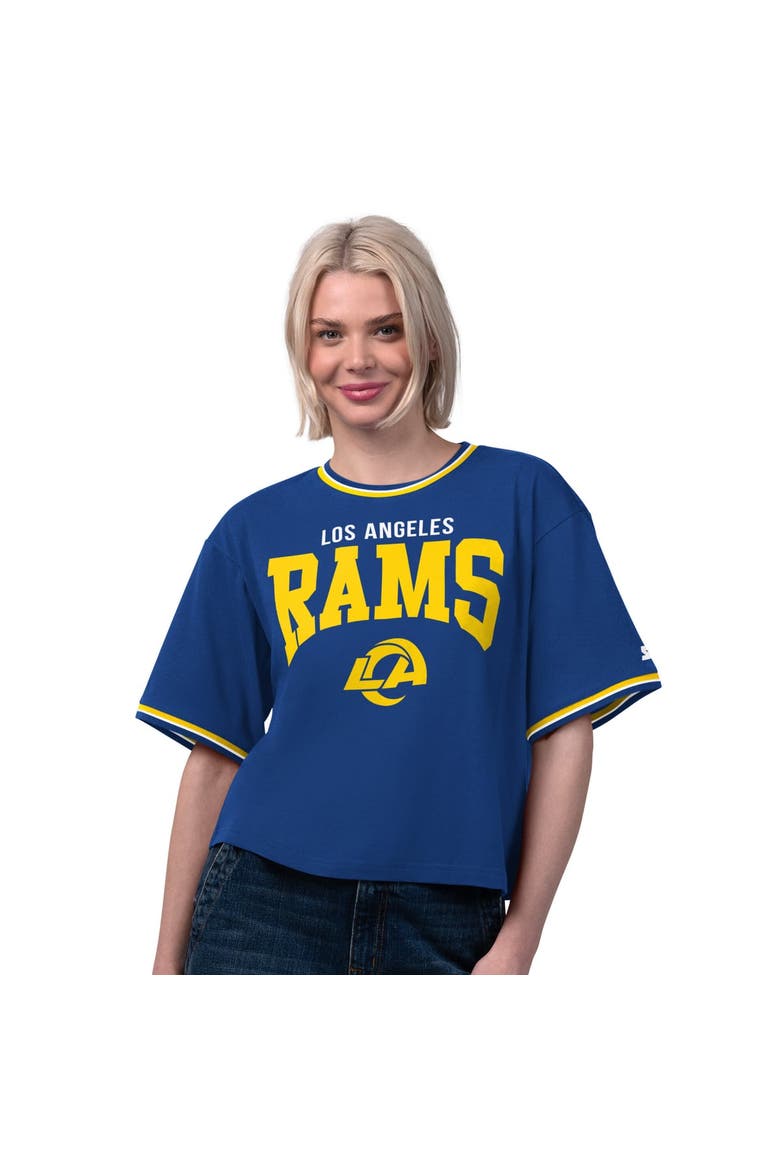 Women's Starter  Royal Los Angeles Rams Ace Cropped T-Shirt, Main, color, Royal