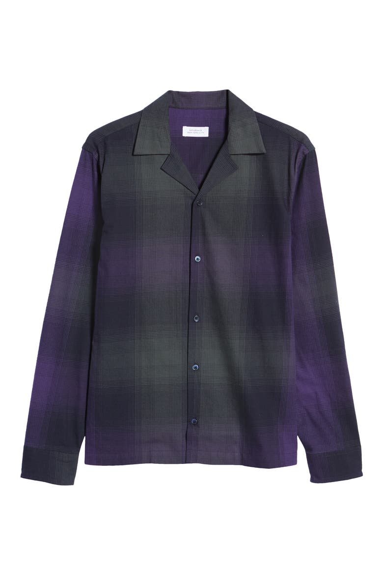 Marco Plaid Flannel Men's Button-Up Shirt, Alternate, color, AMETHYST