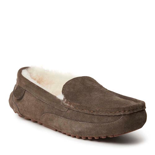 DEARFOAMS Fireside Melbourne Genuine Shearling Moccasin Slipper in Coffee 