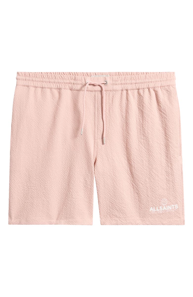 AllSaints Emblem Swim Trunks, Main, color, Sunbaked Pink
