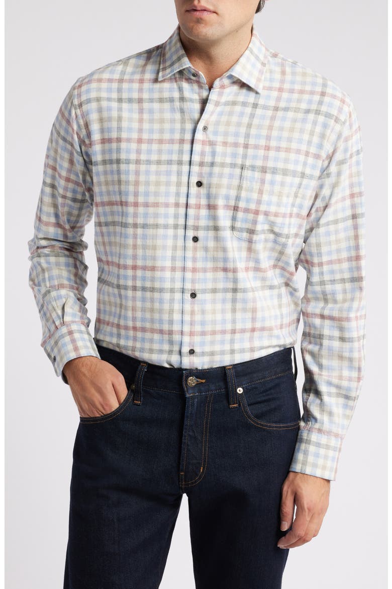 White Rock Plaid Button-Up Shirt, Main, color, WINTER IVORY