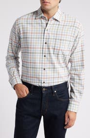 Peter Millar White Rock Plaid Button-Up Shirt