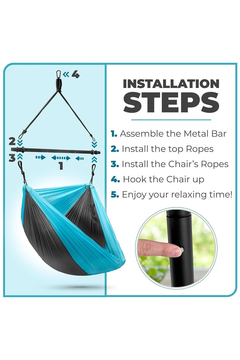 Collapsible Hammock Swing, Alternate, color, BLUE/ BLACK