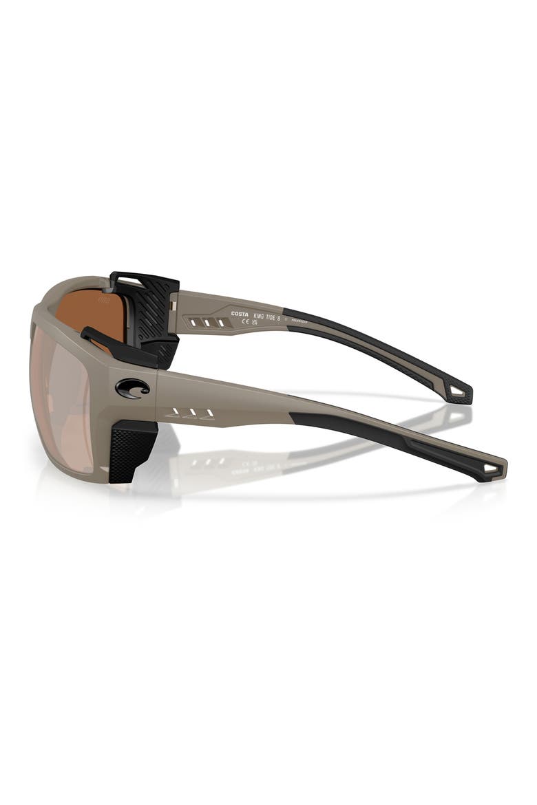 King Tide 8 60mm Polarized Rectangular Sunglasses, Alternate, color, SAND / COPPER SILVER 580G