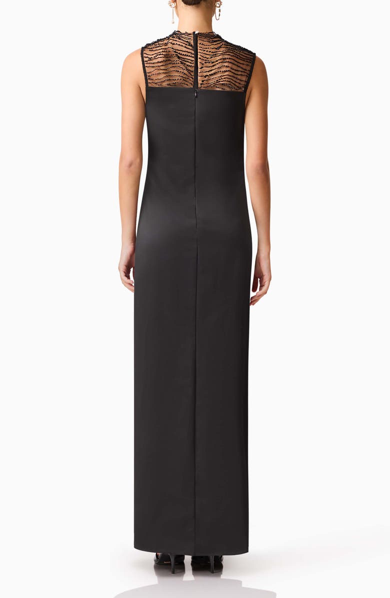 Elliatt Margot Beaded Sleeveless Gown, Alternate, color, Black