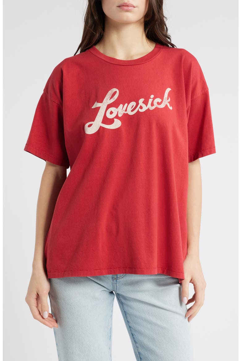 Lovesick Merch Cotton Graphic T-Shirt, Main, color, SCARLET