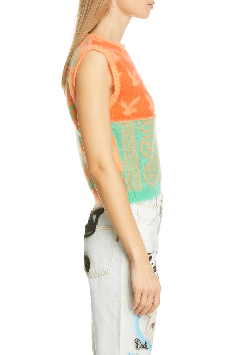 Patchwork Float Jacquard Mohair Sweater Vest, Alternate, color, PATCHWORK