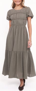 Petal & Pup Deloria Shirred Ruffle Maxi Dress