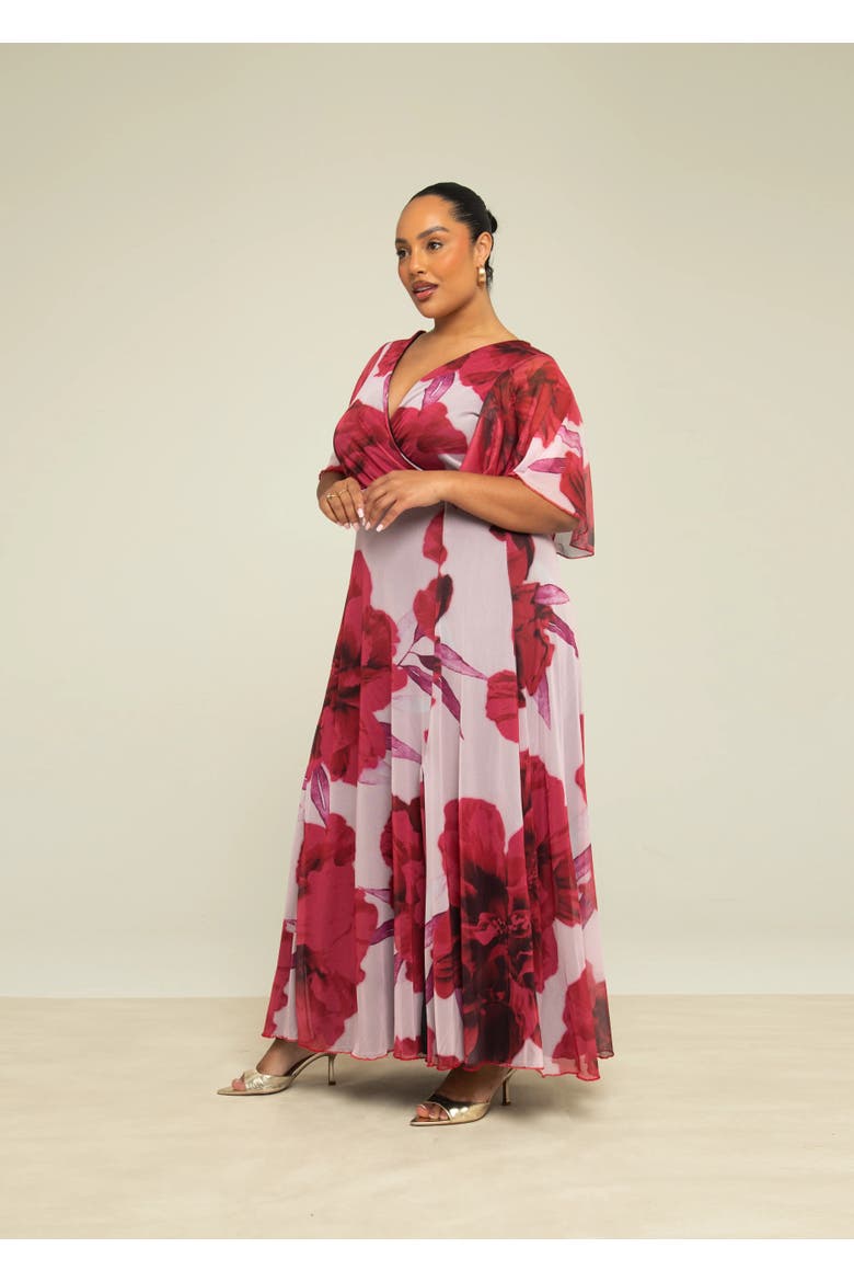 Elegant Flowing Floral Maxi Dress, Alternate, color, Pink