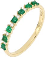 Bony Levy El Mar Emerald & Diamond Stacking Ring