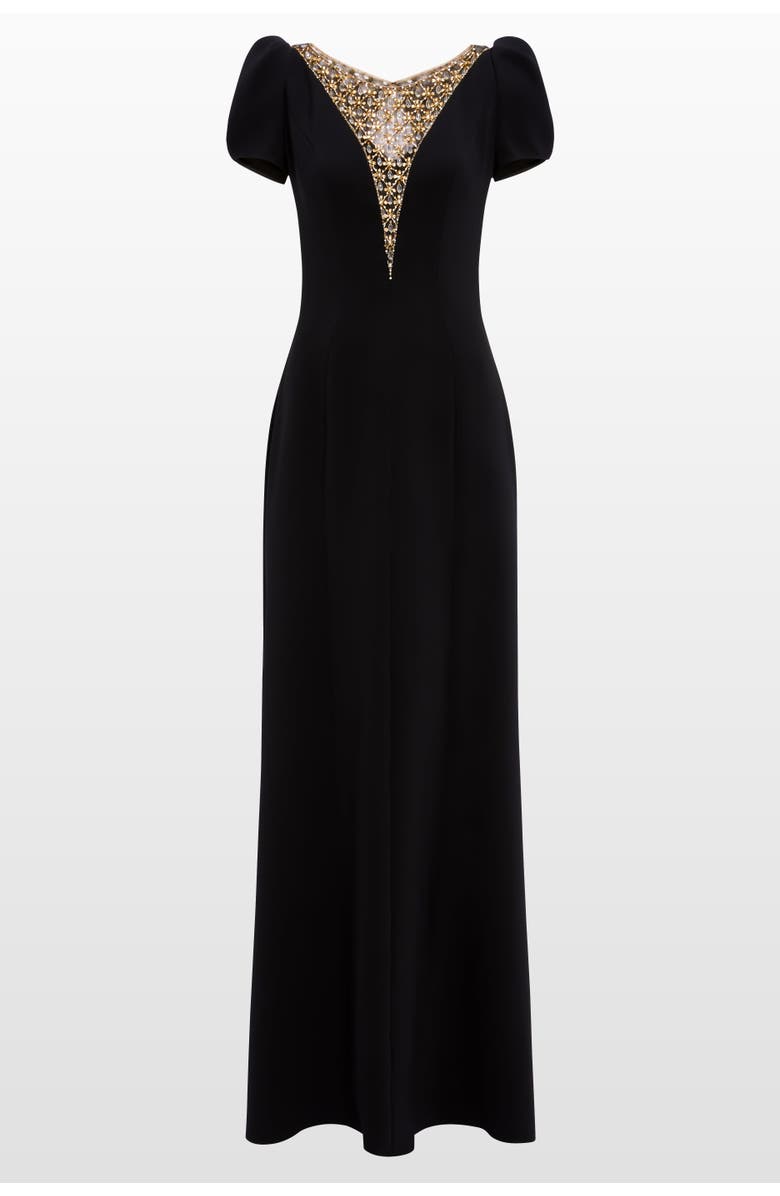 Jenny Packham Empress puff-sleeve crystal-embellished maxi dress, Main, color,