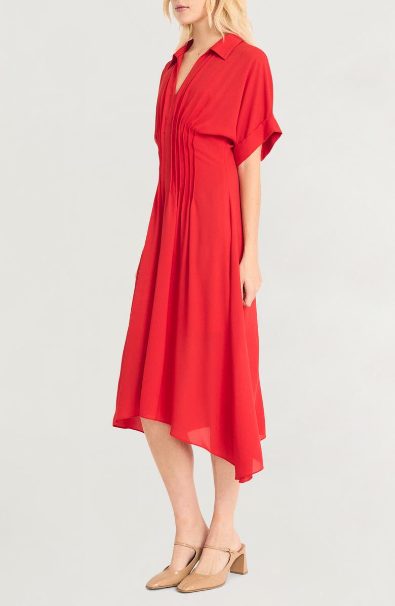 Luxely Short Sleeve Handkerchief Hem Midi Dress, Alternate, color, Adrenaline Rush