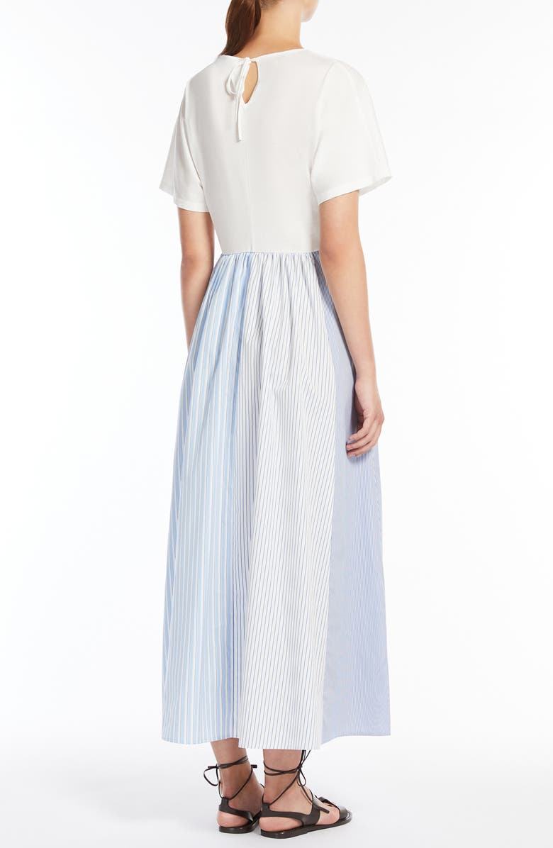 Weekend Max Mara Bronzo Mixed Media Dress, Alternate, color, White/ Blue