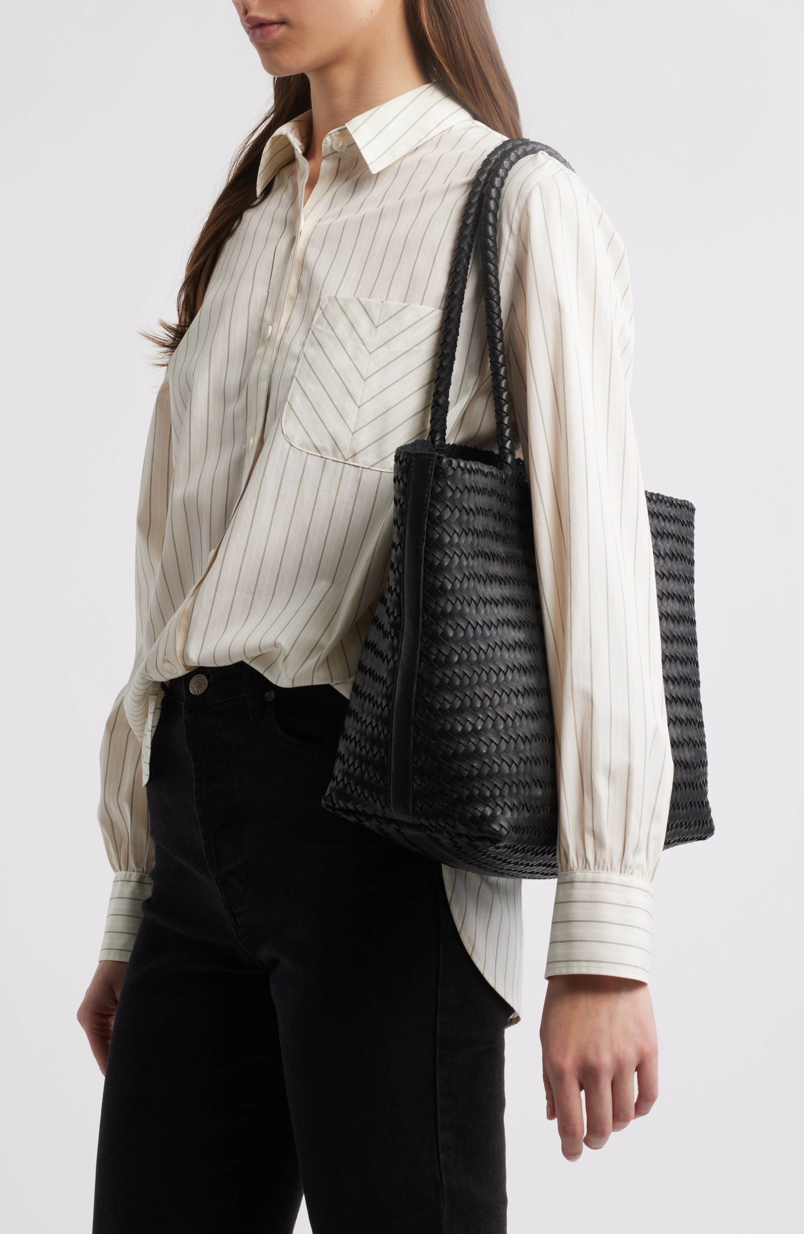 Madewell Handwoven Leather Tote, Alternate, color, 