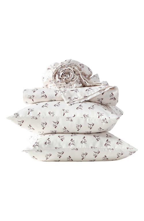 Wrangler Wild Horses Print Microfiber Sheet Set In White