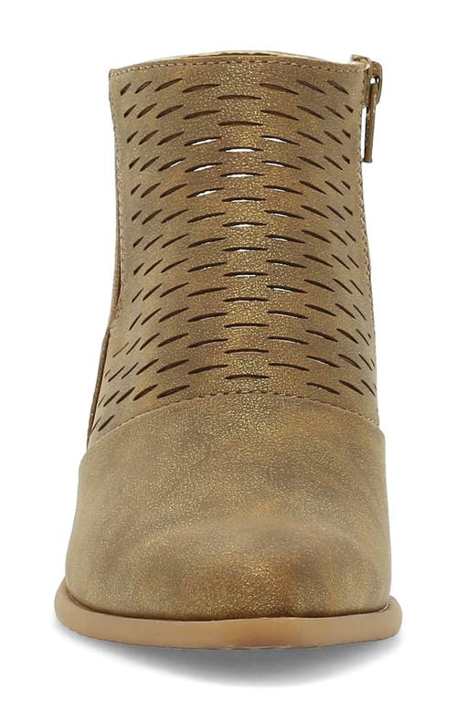 Baretraps Yangley Womens Faux Leather Block Heel Shooties In Gold