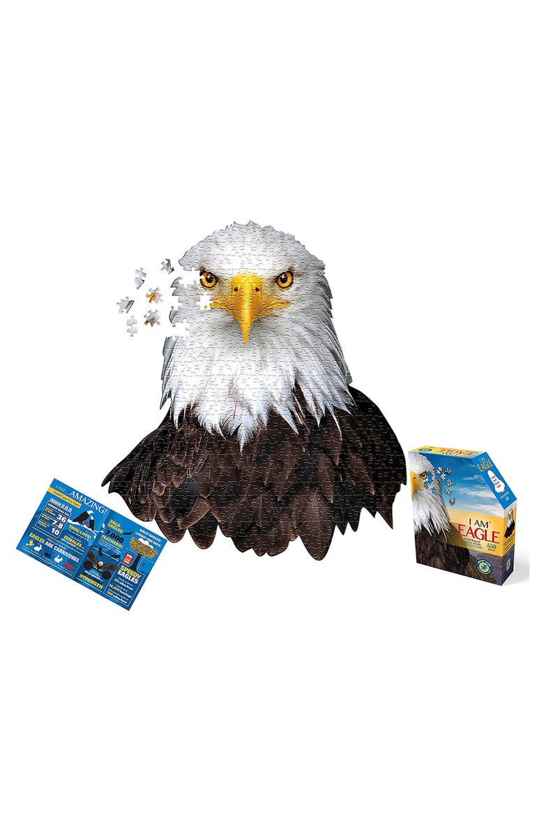 Madd Capp Puzzles I Am Eagle 550 Pieces Animal Shaped Jigsaw Puzzle, Main, color, Multicolored