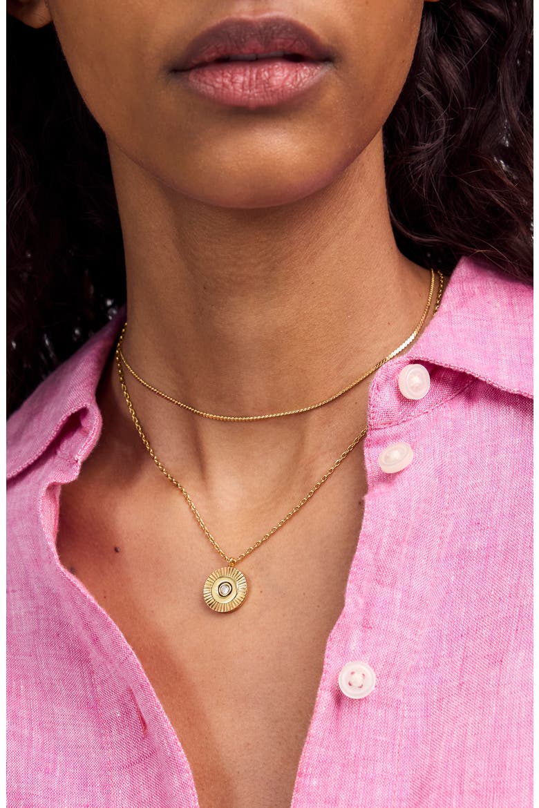 Set of 2 Coin Pendant Necklaces, Alternate, color, ANTIQUE GOLD