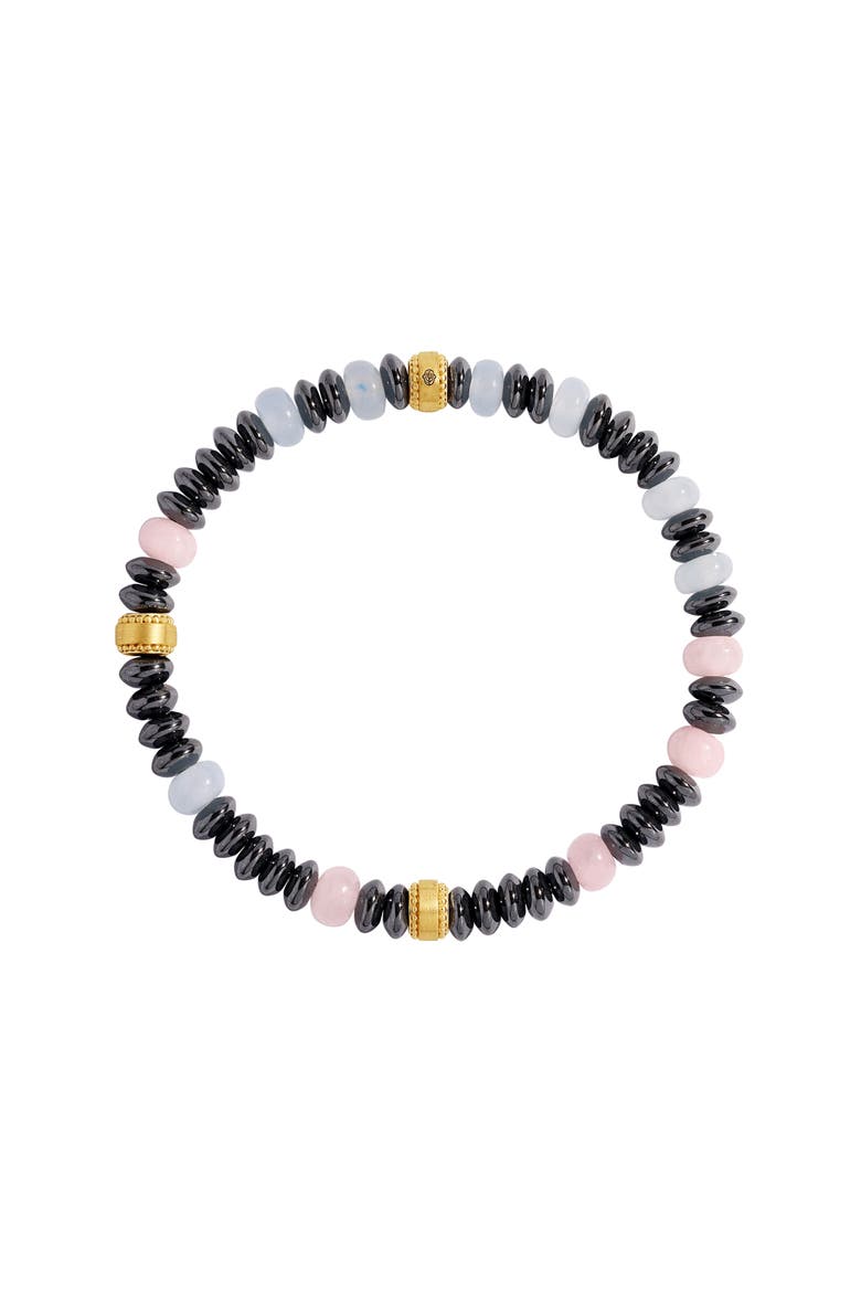 Tranquil Essence Hematite Rose Quartz Aquamarine Bracelet, Main, color, Grey/Multicolor