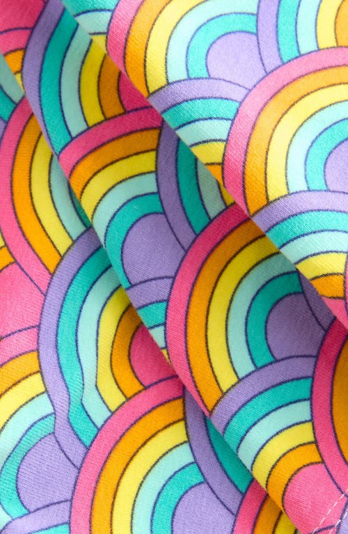 Shop Little Bird Kids' Graphic Print Cotton Blend Skater Dress In Rainbow