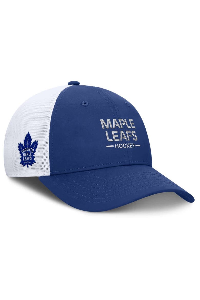 Men's Fanatics Blue/White Toronto Maple Leafs Authentic Pro Rink Lockup Adjustable Trucker Hat, Alternate, color, Blue