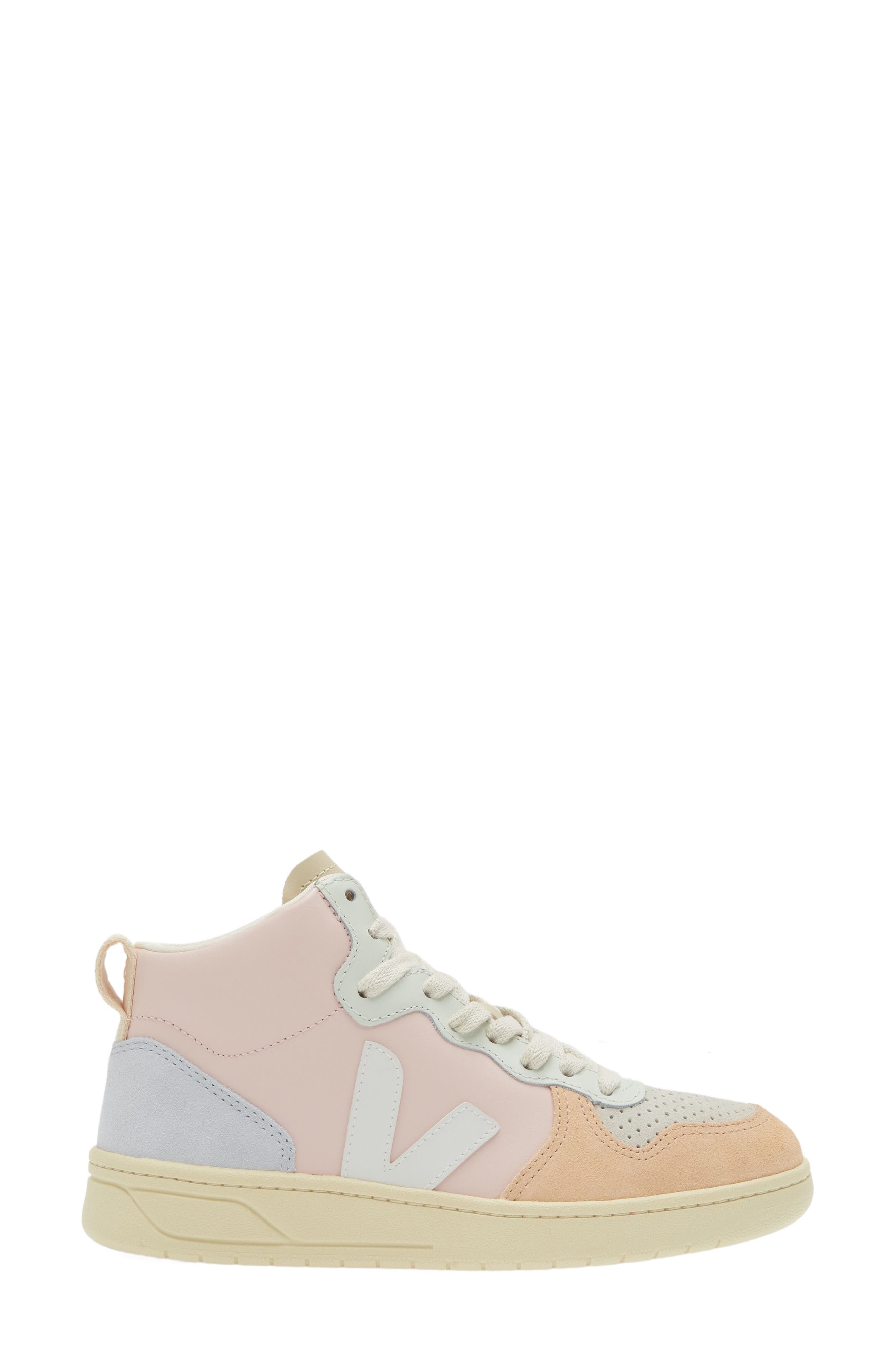 V-15 Mid Top Sneaker, Alternate, color, PETALE WHITE MULTICO