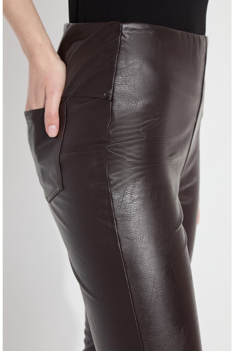 Katherine Faux Leather Toothpick Leggings, Alternate, color, DOUBLE ESPRESSO