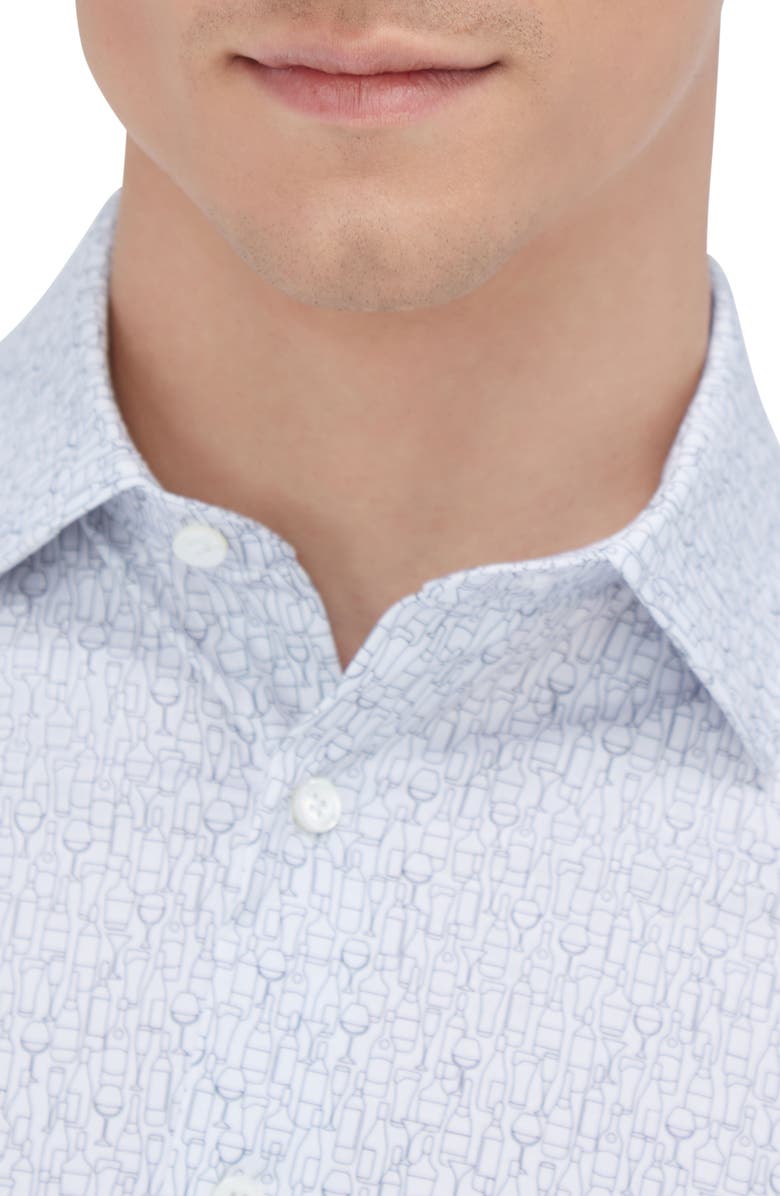 Bugatchi James OoohCotton<sup>®</sup> Barware Print Button-Up Shirt, Alternate, color, White