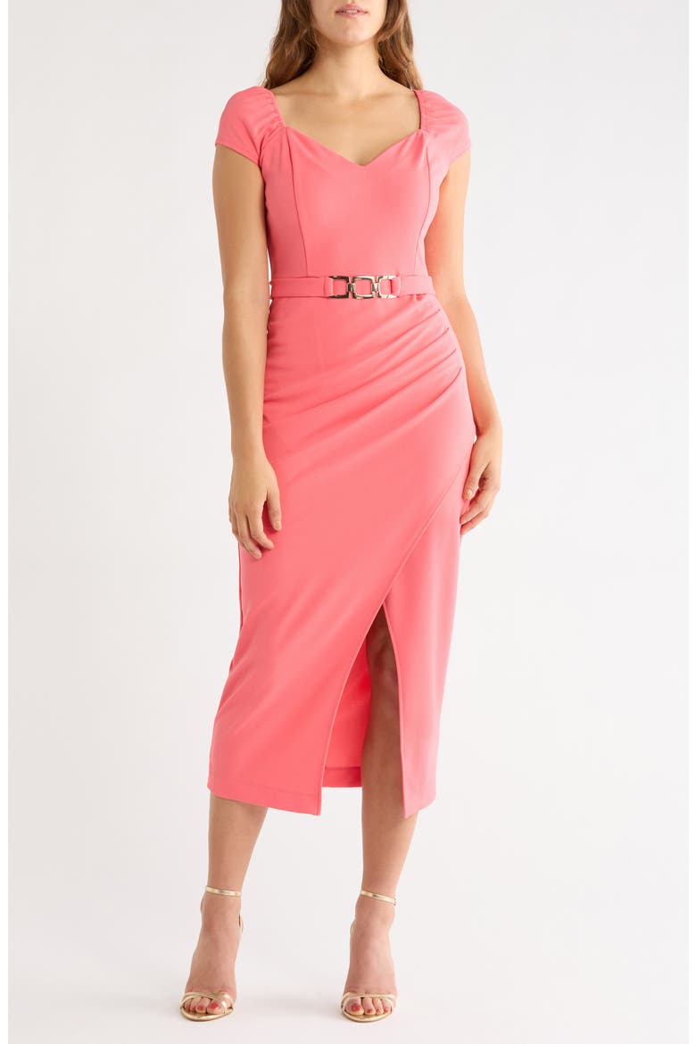 Savanah Crepe Maxi Dress, Main, color, CORAL