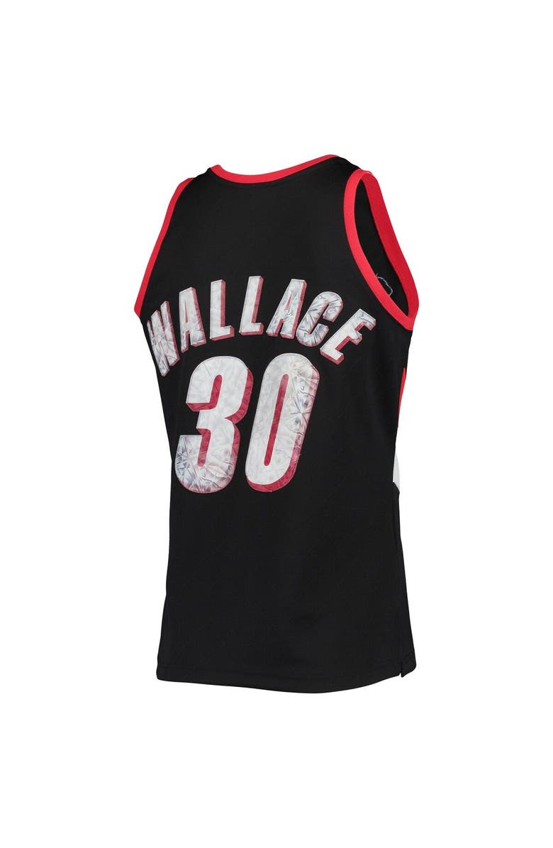 Mitchell & Ness Men's Mitchell & Ness Rasheed Wallace Black Portland Trail Blazers 1999/00 Hardwood Classics NBA 75th Anniversary Diamond Swingman Jersey, Alternate, color,