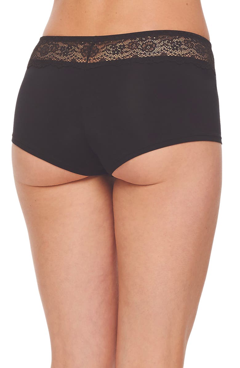Montelle Intimates Micro Air Boyshorts, Alternate, color, Black