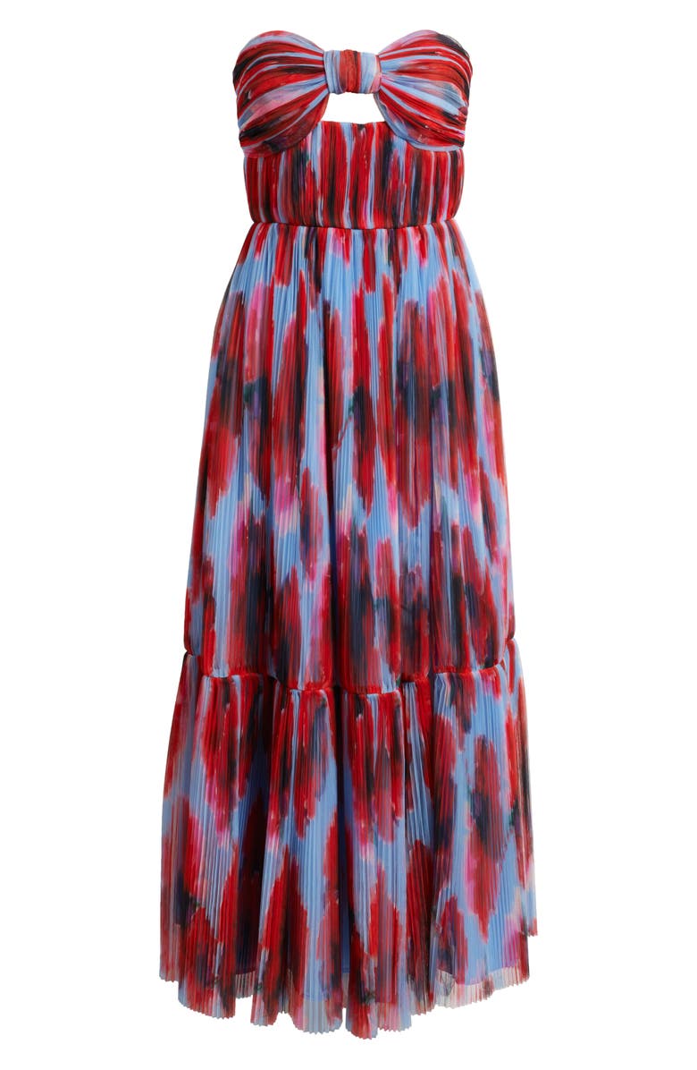 Hutch Bow Front Strapless Maxi Dress, Alternate, color, Peri/ Red