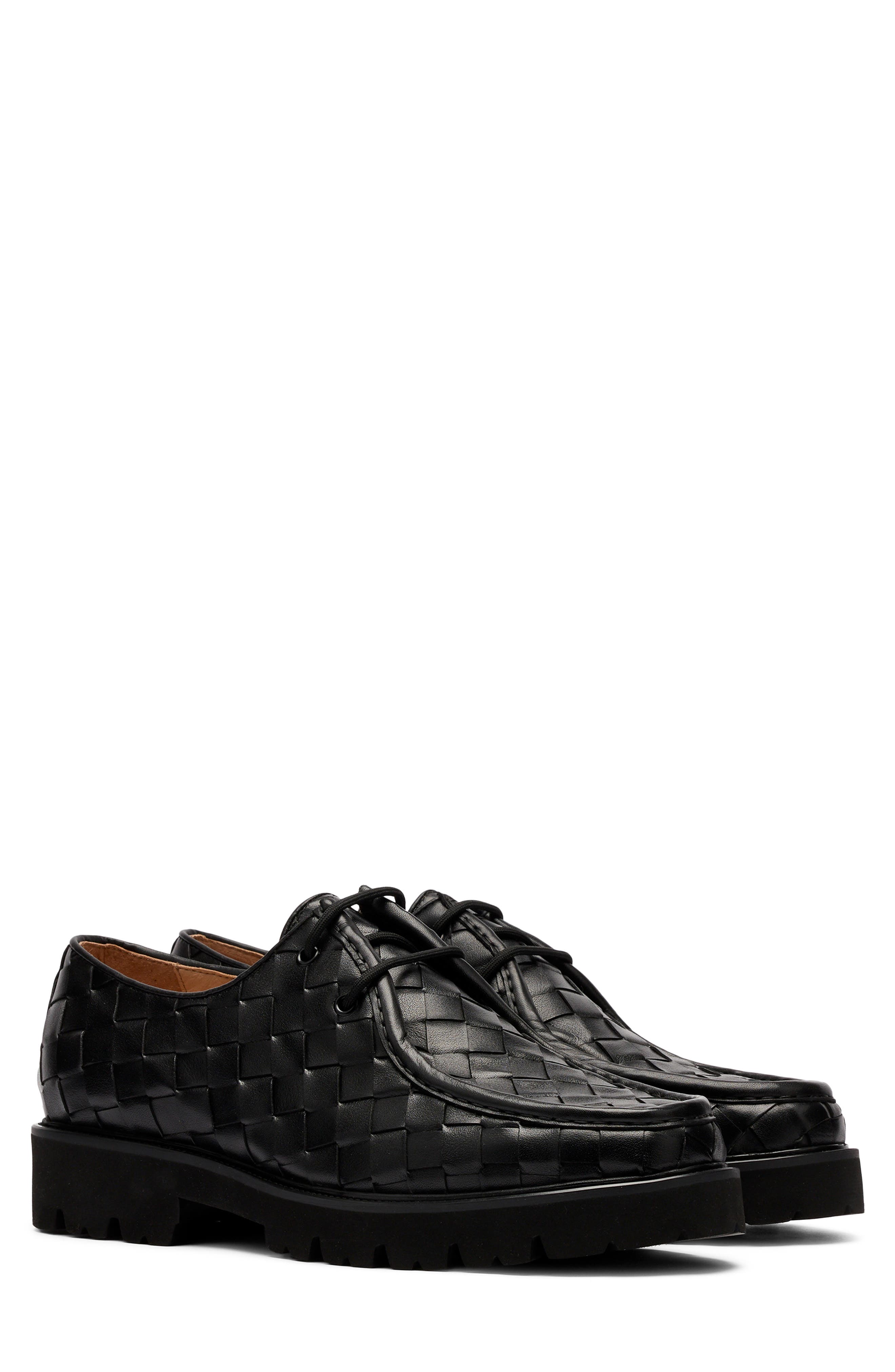 MARC NOLAN Montana Woven Leather Loafer, Main, color, Black Woven