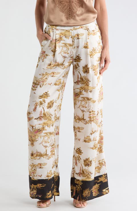 Tavia Wide Leg Silk Pants