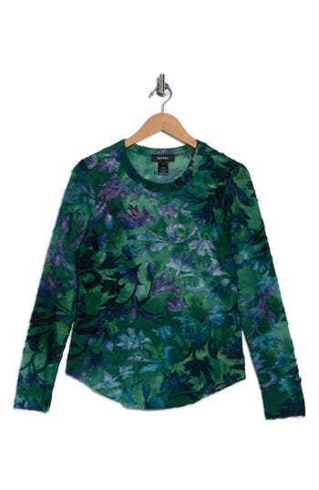 Karen Kane Long Sleeve Burnout Top In Multi