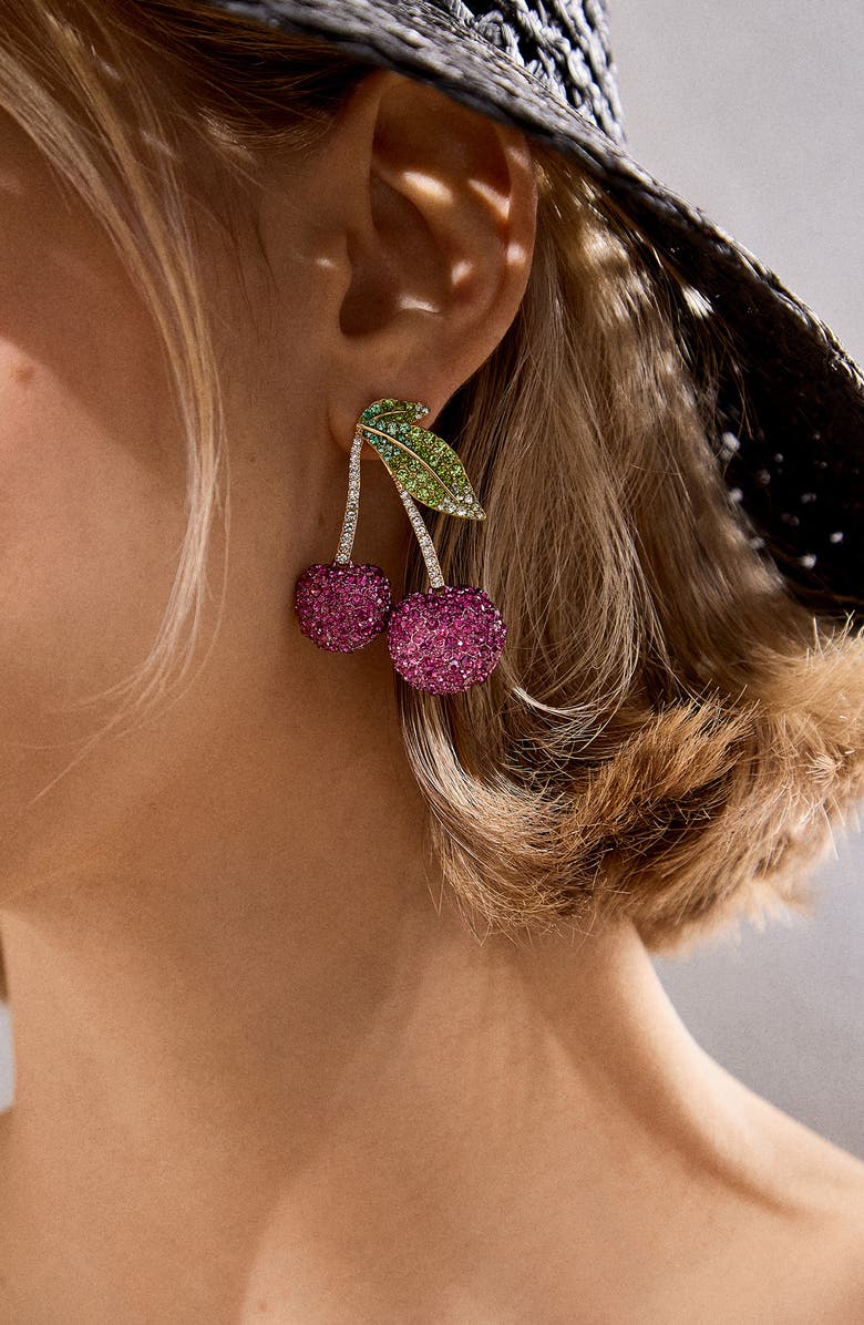 BaubleBar Pick of the Bunch Pavé Statement Earrings, Alternate, color, 