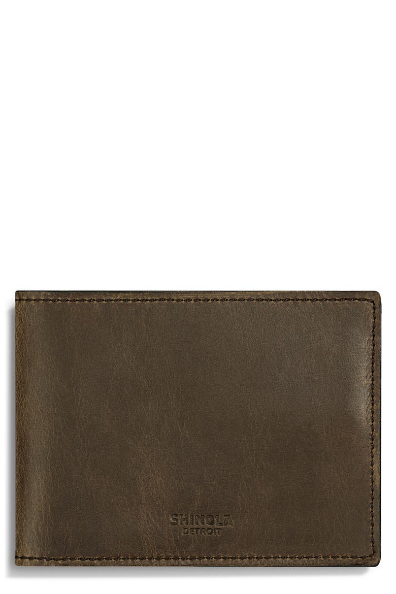 Navigator Leather Wallet, Main, color, MOSS