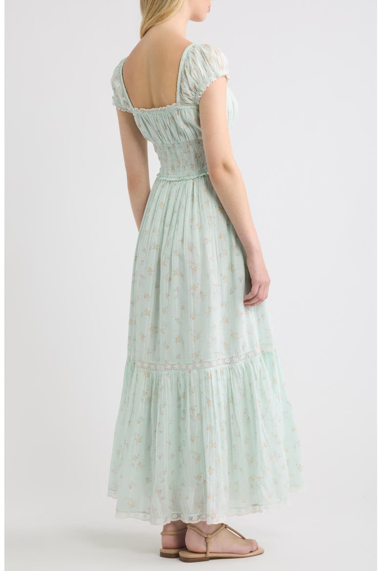Lyssara Smocked Waist Maxi Dress, Alternate, color, CELADON DRIFT