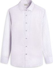 Bugatchi Axel Geo Print Shaped Fit Stretch Cotton Button-Up Shirt