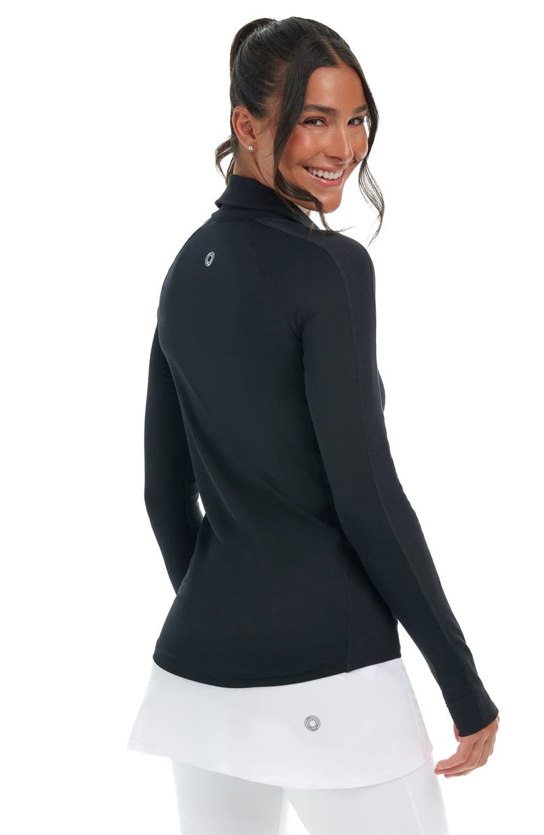 BloqUV Women's Long Sleeve Quarter Zip Polo, Alternate, color, Black