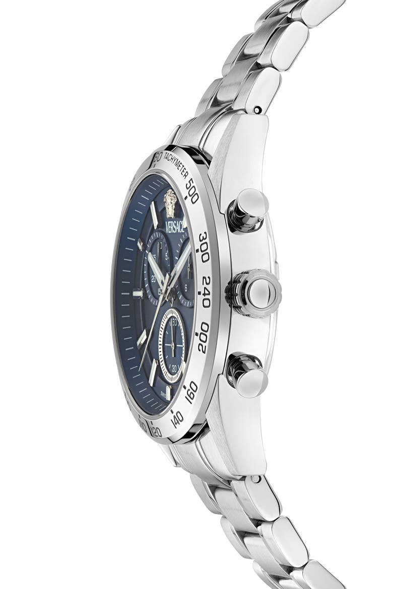 V-Code Chronograph Bracelet Watch, 41mm, Alternate, color, STAINLESS STEEL