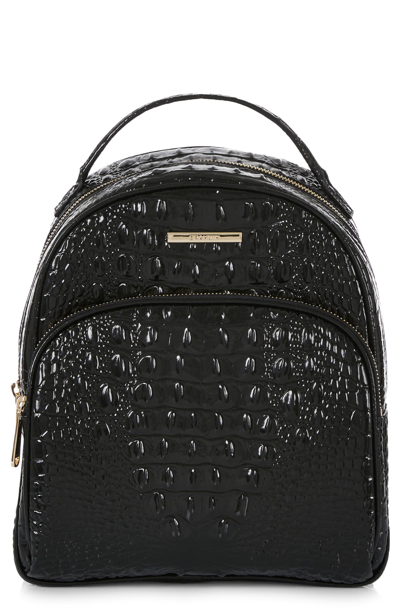 Brahmin Chelcy Croc Embossed Leather Backpack, Main, color, 