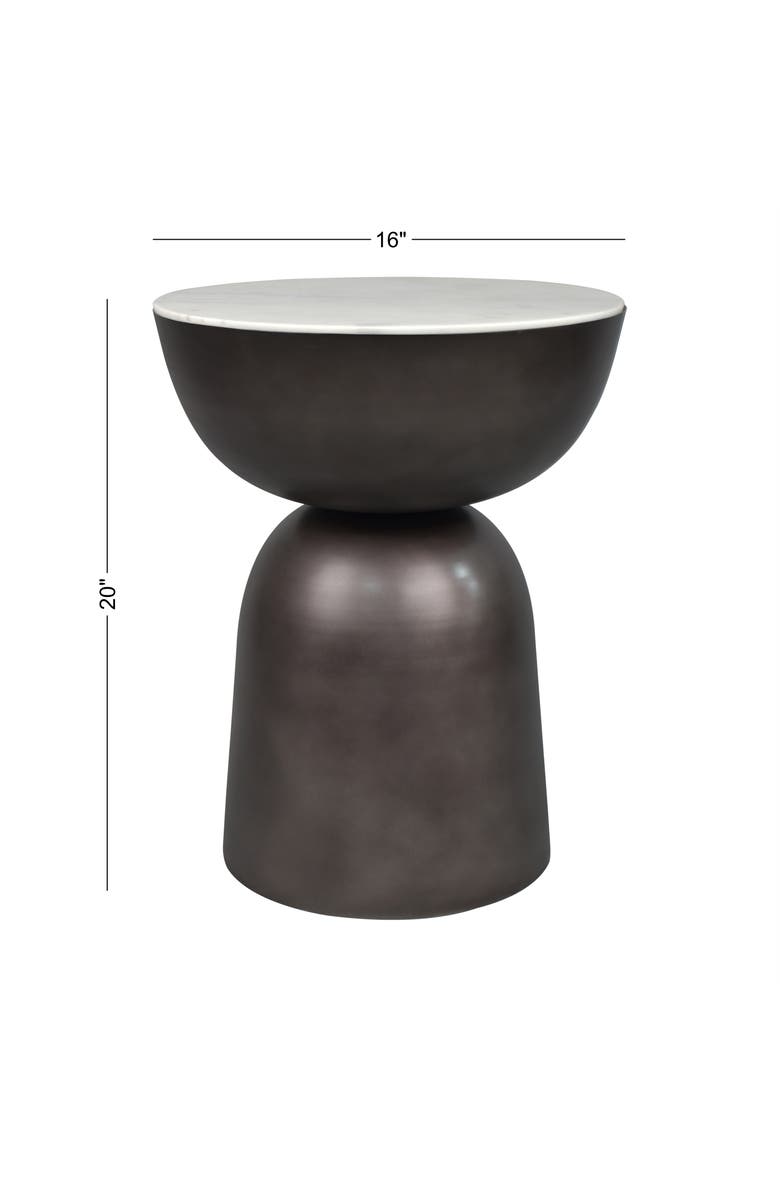 JONATHAN Y Atarah 20" Contemporary Natural Marble/Metal Handmade Hourglass End Table, Alternate, color, 