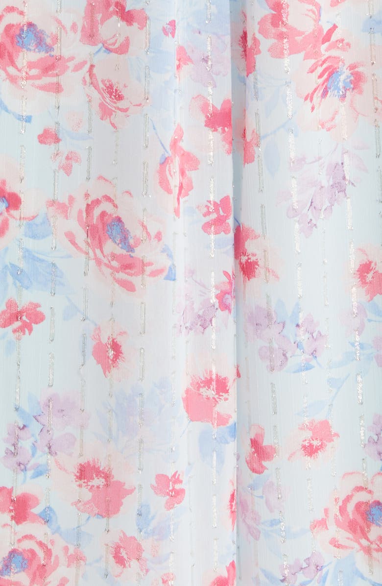 Anne Klein Metallic Floral Print Sleeveless Dress, Alternate, color, 