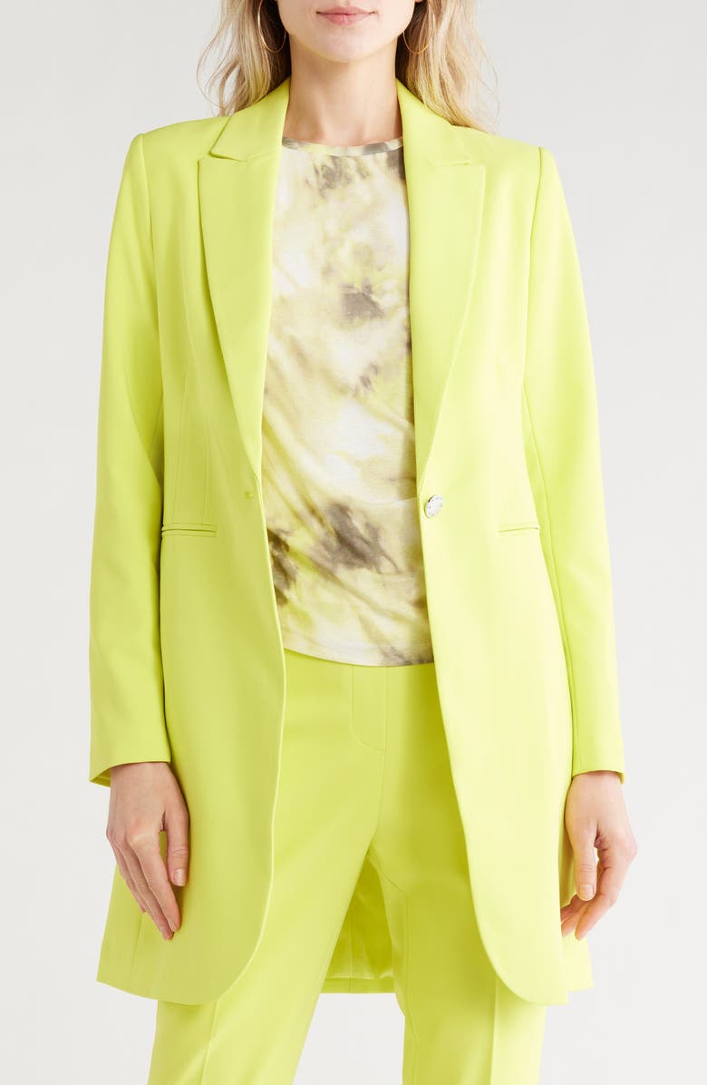 DKNY Peak Lapel Topper Blazer, Main, color, Limeade