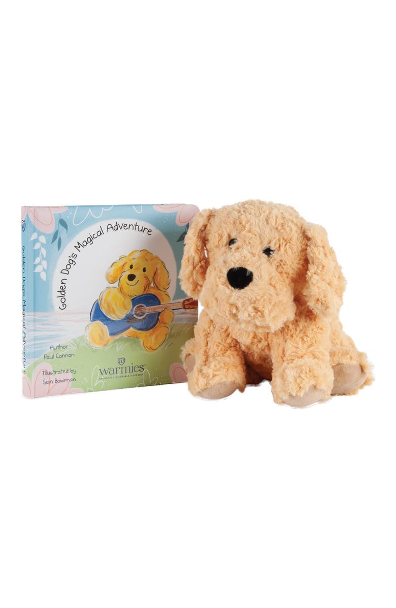 Intelex Warmies<sup>®</sup> Microwavable Plush 13" Golden Dog and Board Book, Main, color, Brown