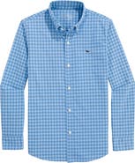 vineyard vines Kids' Topsail Check Featherweight Performance Button-Down Shirt