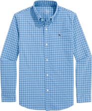 vineyard vines Kids' Topsail Check Featherweight Performance Button-Down Shirt